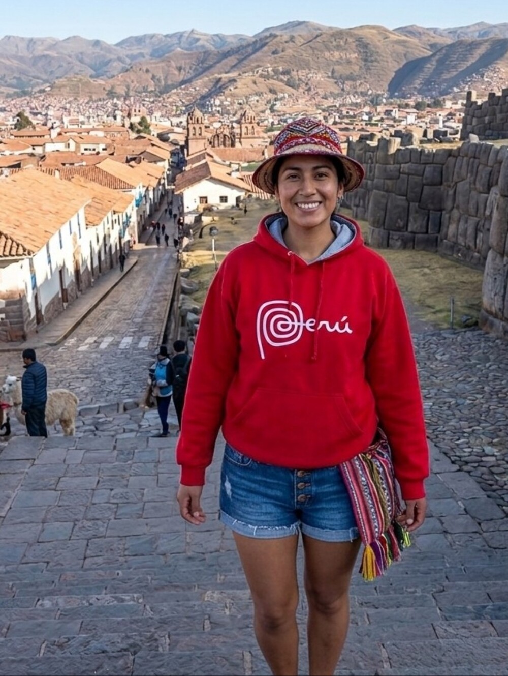 Red Peru Logo Travel Hoodie